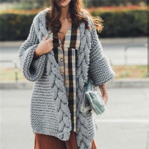 Hand-woven midi cannabis flower cardigan