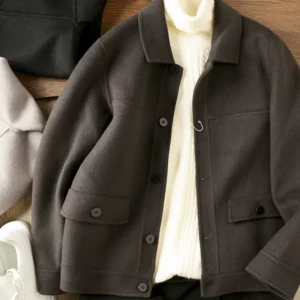 Double-sided wool tweed!original 1399!Italian order high-end men's autumn and winter lapel woolen jacket jacket tide