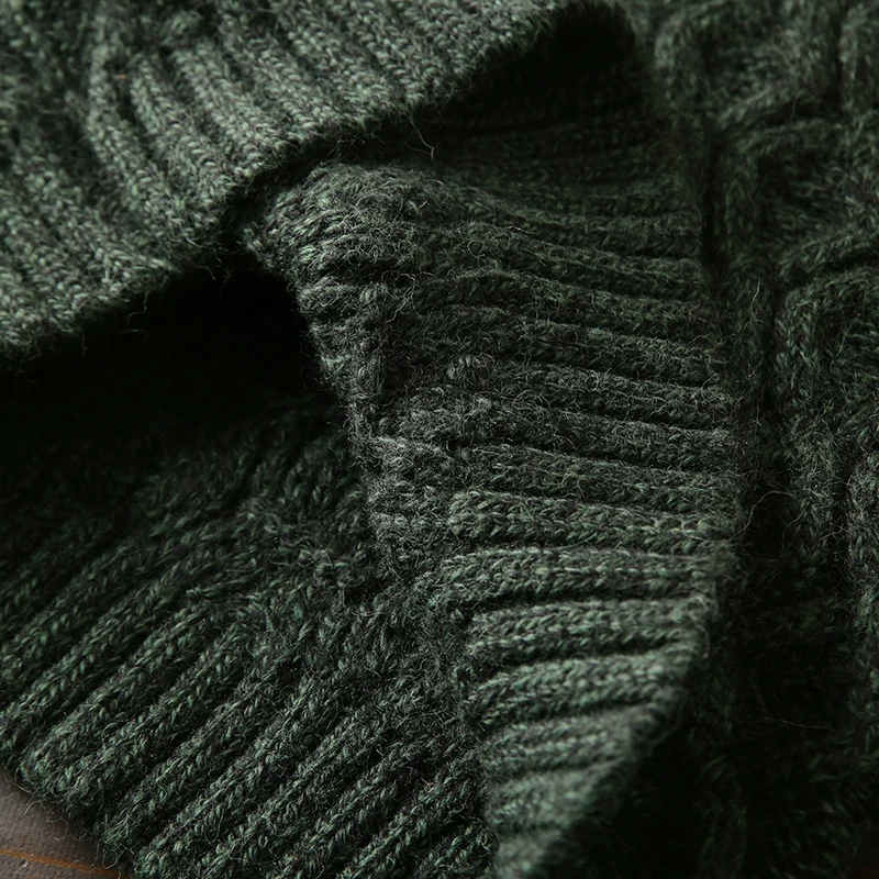 Heavy hard goods 100/wool Italian custom foreign trade original single tail goods men's thickened knitted sweater jacket - 图片 4