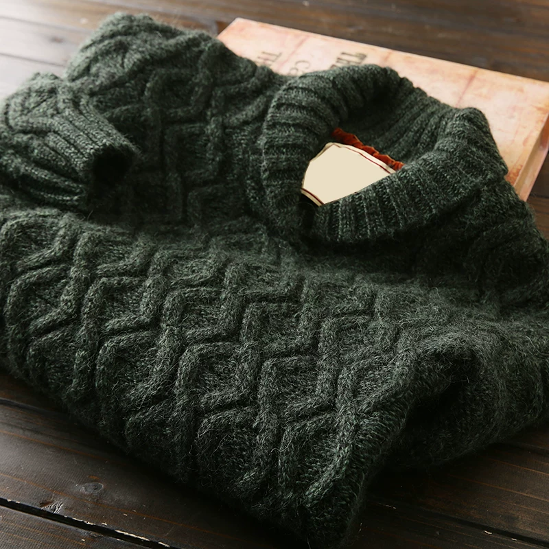 Heavy hard goods 100/wool Italian custom foreign trade original single tail goods men's thickened knitted sweater jacket - 图片 2