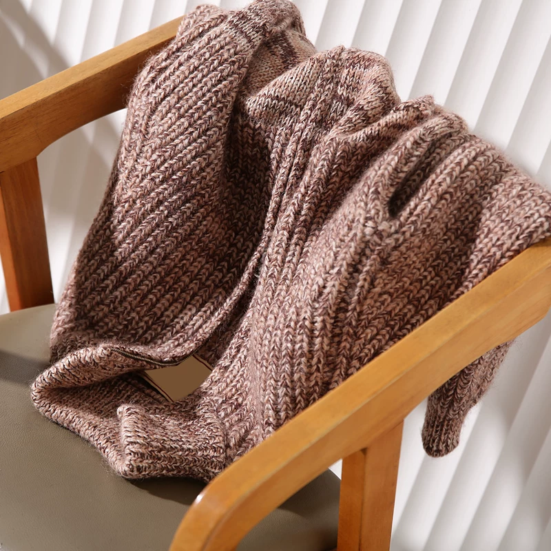 Italian single foreign trade men's wear cut tail goods stand-up collar knitted cardigan thickened sweater jacket - 图片 4