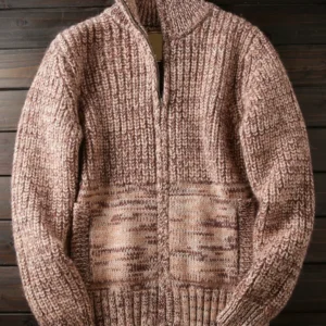 Italian single foreign trade men's wear cut tail goods stand-up collar knitted cardigan thickened sweater jacket