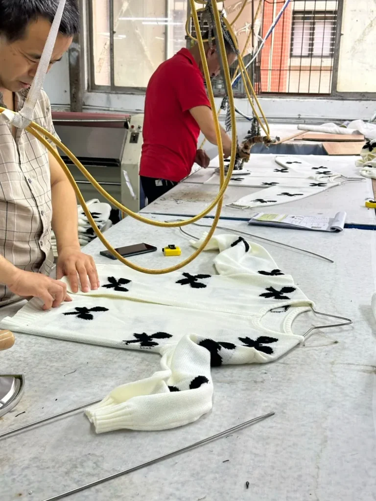 Knitwear production process in our professional sweater factory in Shantou China
