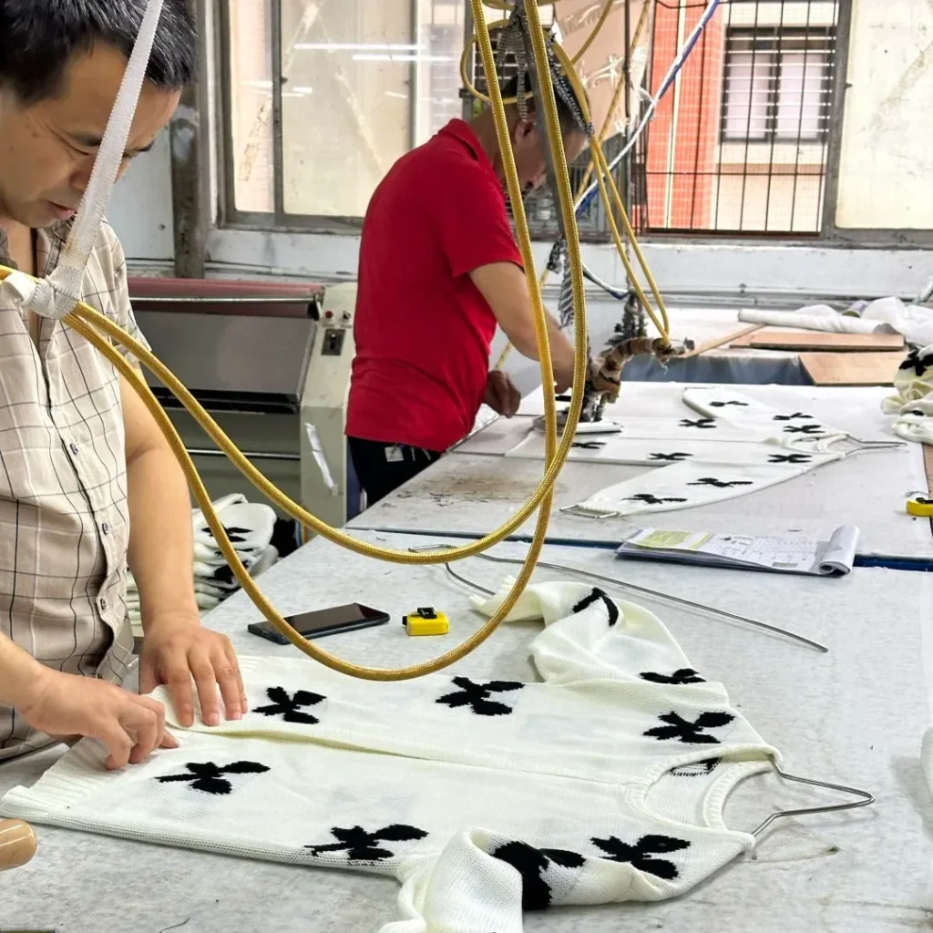 Knitwear production process in our professional sweater factory in Shantou China