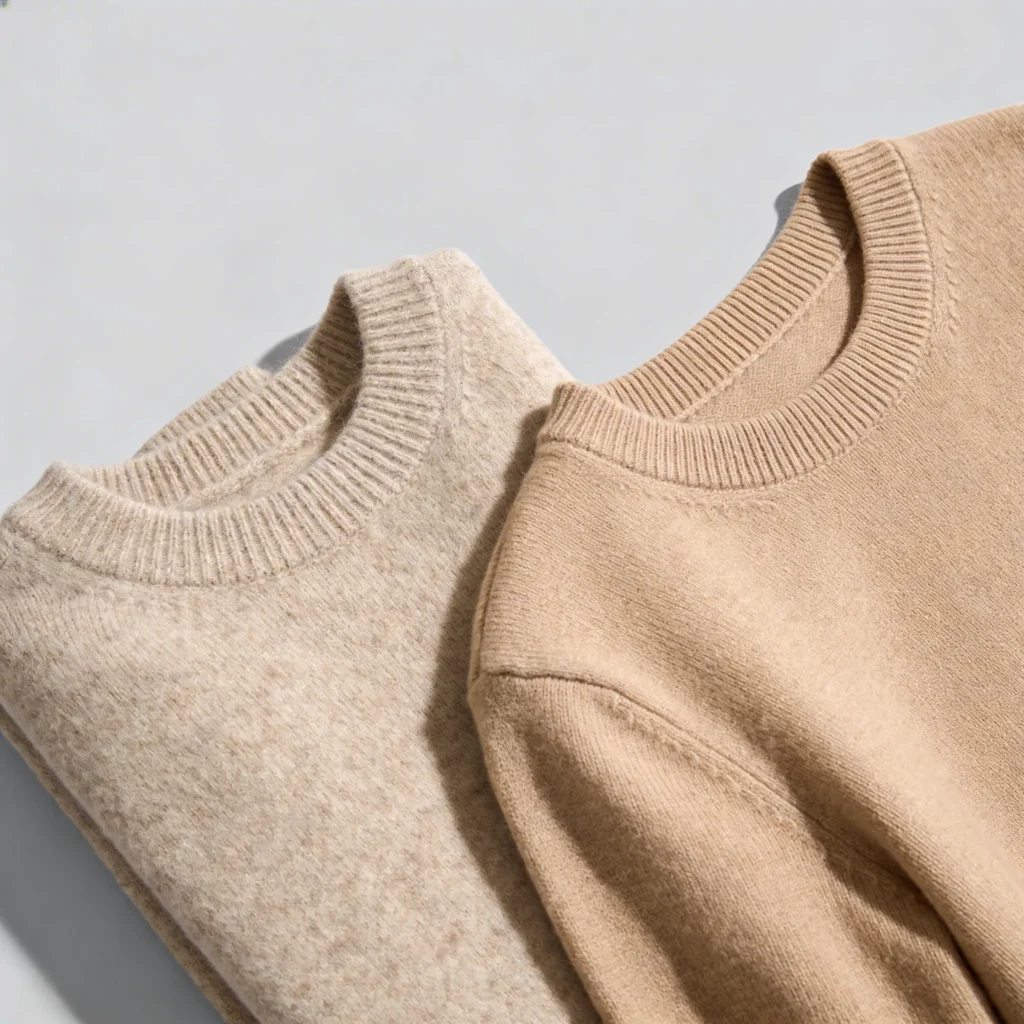 comparison between wool and acrylic sweaters texture and quality