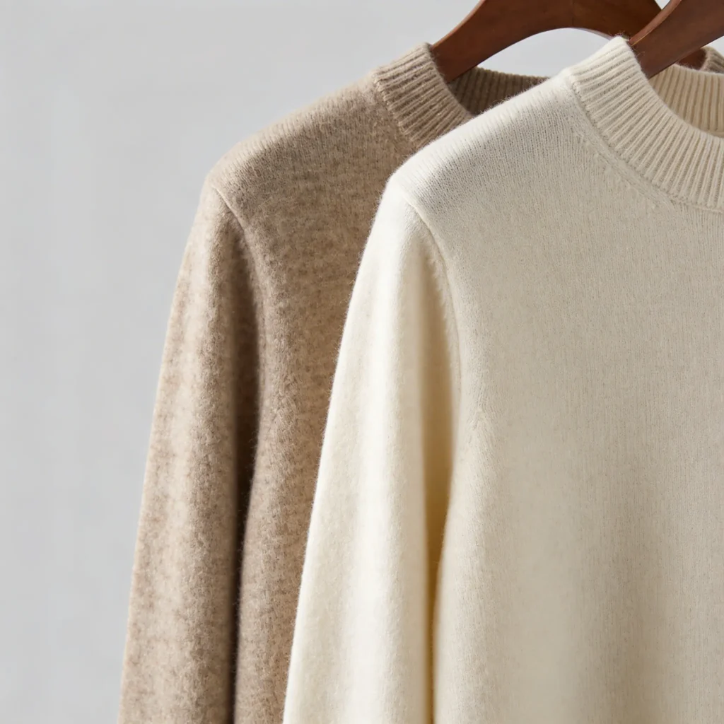 comparison between wool and acrylic sweaters texture and quality