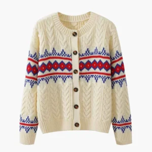 jacquard knit sweater women custom knitwear manufacturer